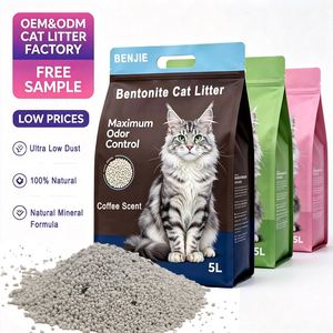 BENJIE Strong Clumping 99% Dust-Free Extra Odor Control Highly Adsorbent <b>Ball</b> Shape 5L Grey Bentonite Cat Litter - Product Image 1