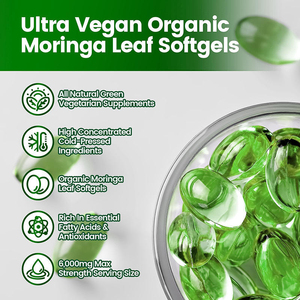 Gélules de Moringa Super Aliment Vert 6000mg/Portion Sans Gluten Ni Produits Laitiers Favorise le Sommeil, l'Énergie et les Articulations Compléments Alimentaires Nourrissants - Product Image 2