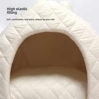 Lit pour chat luxueux, imperméable et respirant, adorable, confortable, fermé, chaud et doux, pour l'intérieur, toutes saisons, en polyester et coton.