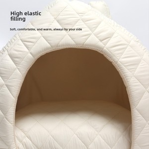 Cama para Gatos de Lujo, Impermeable y Transpirable, Cueva Acogedora para Gatos, Cama para Mascotas de Poliéster y Algodón, Cálida y Suave para Interiores, para las Cuatro Estaciones - Product Image 4