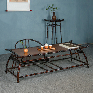 Chinese Style Bamboo Tea Table Set 2 Piece Durable Ming Style Tatami Kang Table For Dining Room - Product Image 1