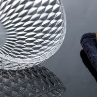 Cloche en verre décorative à motif diamant, coupée au laser, pour servir des desserts, idéale pour la décoration de la table à la maison et en cuisine, réutilisable et écologique