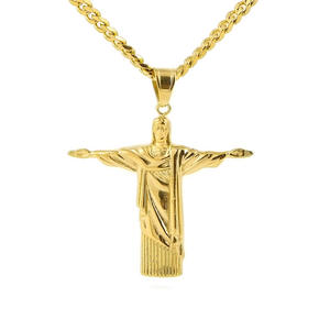 Collar con Cruz Cristiana Católica de Jesús, Brazo Extendido, de Acero de Titanio, Amuleto de Paz, Joyería de Brasil, Río de Janeiro - Product Image 6