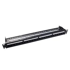 19 Inch Keystone Jack Ongeladen 24 Poort Poe Din Rail Patchpaneel Met Kabelmanager