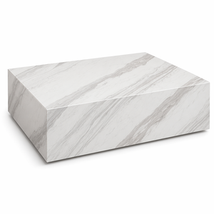 Mesa de Centro Moderna de Mármol Blanco Volakas Jazz, Bloque Cúbico, Pedestal de Piedra Natural, Soporte de Exhibición, Tamaño Personalizado, Decoración para el Hogar - Product Image 2