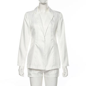 New Slim Slimming manica lunga giacca borsa Hip gonna vestito abbigliamento <span class=keywords><strong>donna</strong></span> top e <span class=keywords><strong>pantaloncini</strong></span> a vita alta 2 pezzi Set Skinny Summer - Product Image 6