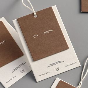 2026 Customize Bundle Wraps Tag and Luxury <b>Matte</b> White Embossed Hard Paper Folding Hang Tags - Product Image 1