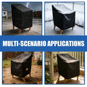 <span class=keywords><strong>Housse</strong></span> <span class=keywords><strong>de</strong></span> chaise <span class=keywords><strong>de</strong></span> <span class=keywords><strong>jardin</strong></span> empilable en tissu Oxford 420D, écologique, imperméable, coupe-vent, anti-poussière, résistante à la décoloration, avec cordons <span class=keywords><strong>de</strong></span> serrage et boutons-pression - Product Image 6