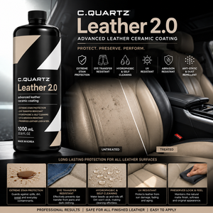 CQUARTZ LEATHER 2.0 1000ml Revestimiento Protector para Cuero de Auto, Hidrofóbico, Antimanchas, Anti Transferencia de Color, Resistente a los Rayos UV, Fácil de Limpiar - Product Image 3