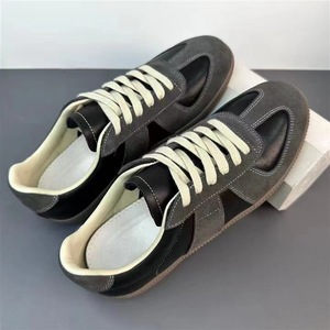 German Men's PVC Running <b>Shoes</b> H2287 <b>Black</b> White Color-blocked Stitching Flat Heel <b>Lace</b>-up Casual Sport Sneakers All Seasons - Product Image 5