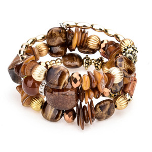 Retro Bangle Pebble Beaded <b>Bracelet</b>-Agate <b>Shell</b> Beaded Multi Layer Woven <b>bracelet</b> Elastic <b>Bracelet</b> Charm Necklace - Product Image 4