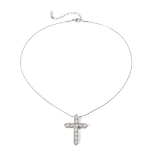 Colliers Pendentifs Croix en Acier Inoxydable Plaqué Or avec Zircon, Bijoux Personnalisés Permanents, Vente en Gros pour Hommes et Femmes - Product Image 1