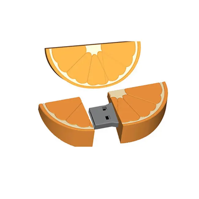 Memory Stick Pen Drive Custom Shape PVC USB Flash Drive Orange Fruit USB Flash Drive