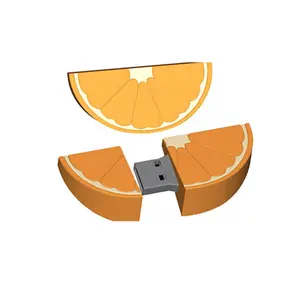 Memory Stick Pen Drive Aangepaste Vorm Pvc Usb Flash Drive Oranje Fruit Usb Flash Drive