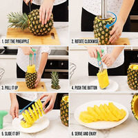 Hot Selling Goedkope Keuken Gadget Rvs Handmatige Zware Fruit & Groente Gereedschappen Ananas Corer Cutter Snijmachine Dunschiller