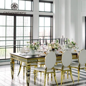 Banchetto hotel mobili fabbrica all'ingrosso fantasia oro sedia in acciaio inox banchetto evento sedie posteriori ovali per eventi matrimonio - Product Image 5