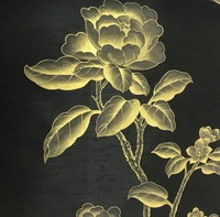 Papier peint SUNGPU, papier peint mural de luxe peint à la main, motif floral doré avec oiseaux, pour projets résidentiels et hôteliers