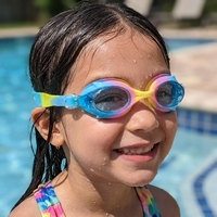 Lunettes de natation anti-buée, sangle réglable souple, étanches |   Coque en silicone PC bleue colorée, ajustement mince, pour occasions spéciales, utilisation en plongée