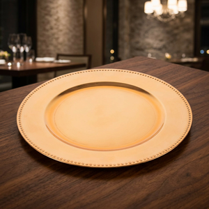 Platos Redondos de Plástico Ecológico Amarillo, Duraderos para Catering y Bodas - Artesanía India para el Hogar - Product Image 4