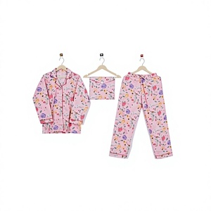 Ensemble de pyjama en coton pour femme, imprimé floral d'été, respirant, séchage rapide, avec logo avant et arrière, idéal pour la plage et les sorties nocturnes, sans droits de douane - Product Image 1