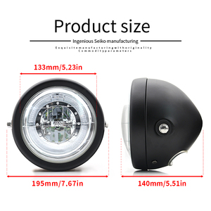 Offre Spéciale <span class=keywords><strong>accessoires</strong></span> de moto phare 6.5 pouces 12V pour CG125 rétro Angel Eye vélo phare moto led lumières - Product Image 2