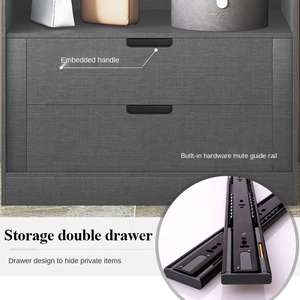 خزانة ملابس فاخرة حديثة للجدار مخصصة لغرفة النوم رخيصة الثمن بسعر الجملة من MEGA خزانة ملابس رمادية غير لامعة تصميم أثاث خزانة - Product Image 3