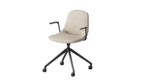 Chaise de bureau pivotante sans accoudoirs en tissu avec roulettes pour poste de travail