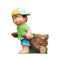 Ornements de pots de fleurs pour enfants en plein air, sculptures de personnages de dessins animés en fibre de verre faites à la main, personnalisables, pour le jardin du campus