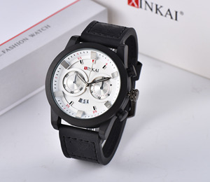 para hombre reloj de acero inoxidable de <span class=keywords><strong>vige</strong></span> correa de cuero logotipo personalizado reloj cronógrafo movimiento cronógrafo auto - Product Image 3