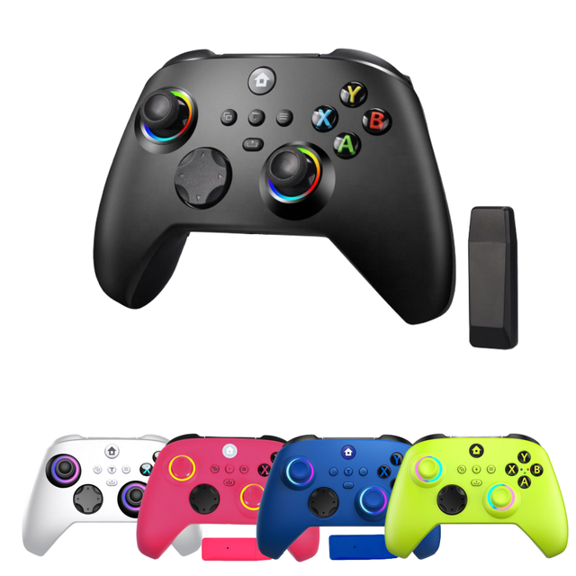 Wireless 2.4GHz Joystick Game Controller for One Series X/S Windows PC with Turbo Button Vibration Motor Six-axis Gyroscope