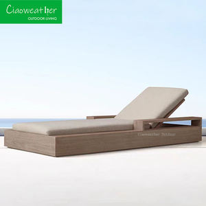 كراسي الاستلقاء بحمام سباحة من الخشب الصلب المقاوم للماء ، عالية الجودة ، كراسي الاستلقاء تحت أشعة الشمس وحمام السباحة - Product Image 4