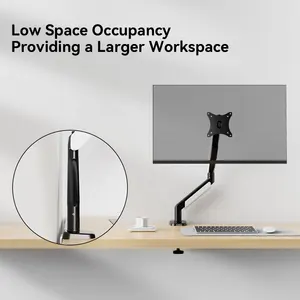 Heavy Duty Desk Flexible Gas Spring Single Pc 42 Inch Lcd Led Monitor Arm With Docking Aluminum Vesa Adjustable Full Movement