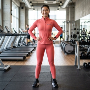Custom Sustainable Recyclable Spandex Slim Fit Running Yoga Zip <b>Jackets</b> High Elastic Mock Neck Gym Fitness <b>Jacket</b> With Thumbhole - Product Image 4