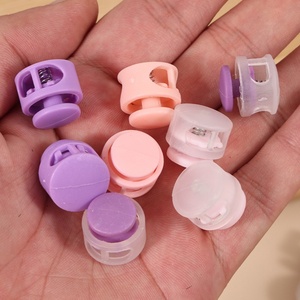 Hebilla de ajuste de plástico colorida con diseño de nariz de cerdo de doble orificio para cordón elástico, para chaquetas y abrigos, con diseño de hebilla de resorte - Product Image 4