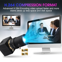 Kamera USB 1080P Kamera PC Industri Visi Mesin Penerangan Rendah dengan Lensa CS Varifocus untuk Komputer PC Desktop Laptop