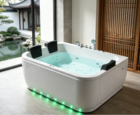 Baignoire moderne pour 2 personnes de 1,9 m, baignoire de massage pour usage domestique, baignoire de spa d'hydrothérapie