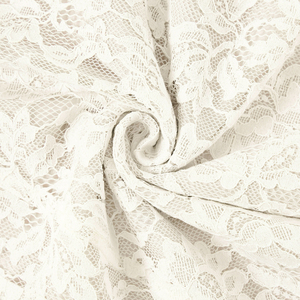 Robe LAVIEM Lodie élégante blanche en dentelle florale, coupe trapèze, blanc crème avec doublure nude marron clair, tailles S/M/L - Product Image 4
