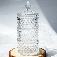 Ensemble de 3 bocaux en verre de style nordique pour la maison, le restaurant, les collations, les fruits, de qualité alimentaire
