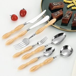 French 304 Stainless Steel Cutlery <b>Set</b> 12 Pieces Polished Blade Solid Color <b>Knife</b> Fork Spoon <b>Set</b> For Adult - Product Image 1
