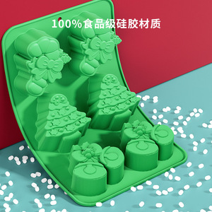 Christmas <b>Silicone</b> Cake Mold 6 Holes Flexible Food Safe <b>Baking</b> Soap Mold Holiday Shape For DIY Dessert Making - Product Image 4