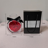 Rose éternelle géante personnalisable, fleur luxueuse pour la fête des mères, cadeau de la Saint-Valentin, flacon de parfum en acrylique, rose préservée pour femmes