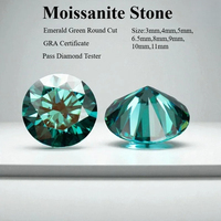 Pierre de Moissanite Colorée Ronde Certifiée, Tailles 3-8mm, 0.1-2.0 CT, Passe le Testeur de Diamant pour la Fabrication de Bijoux