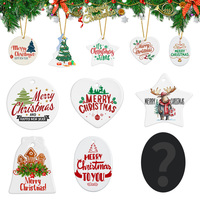 Ornements en céramique vierges de sublimation de cœur rond au design moderne personnalisé de 3 pouces Décoration familiale de Noël personnalisée
