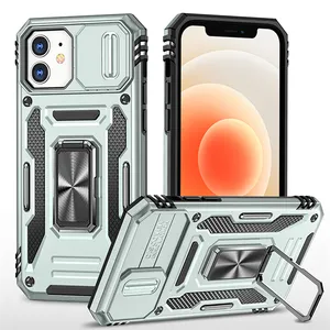 Preço de fábrica Armadura Shockproof i12 Metal Anel Híbrido Kickstand Tampa Traseira Funda Para Tampa Do Telefone para iphone 12 pro caso