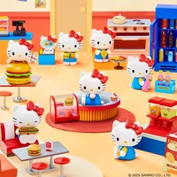 Vente en gros de figurines adorables de la série Hello Kt Retro Restaurant, boîte mystère, décoration de bureau exquise, objet de collection