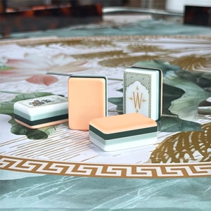 Juego de Mahjong Personalizado de 160 Fichas Acrílicas con Diseño de Flor de Durazno Estadounidense, Pintadas a Mano, con Alimentación por Batería/USB, Lujoso y Elegante para Entretenimiento - Product Image 2