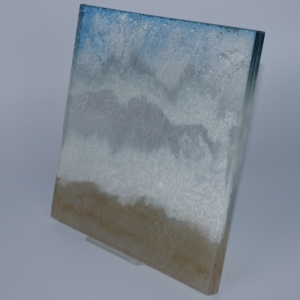 Panel de Vidrio Decorativo Laminado con Resina y Arena, Arte en Vidrio 3D con Arena en Movimiento para Paredes Divisorias Interiores y Decoración de Edificios - Product Image 3