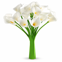 Luxuriöse PU Mini Calla-Lilien Realistische Brautstrauß Künstliche Blumen für Hochzeit Party Heim Vase Tisch Wohnzimmer Dekoration