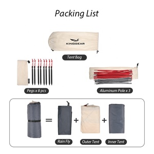 KingGear Lều Cắm Trại 2-3 Người Gấp Gọn Siêu Nhẹ Gấp Gọn Chống Nước Gia Đình Nhật Bản - Product Image 6