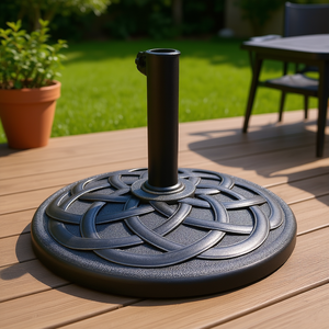 Base per Ombrellone Rotonda Resistente da 22 Pollici, Supporto in Acciaio Durevole per Patio, Accessorio per Arredamento da Esterno - Product Image 2